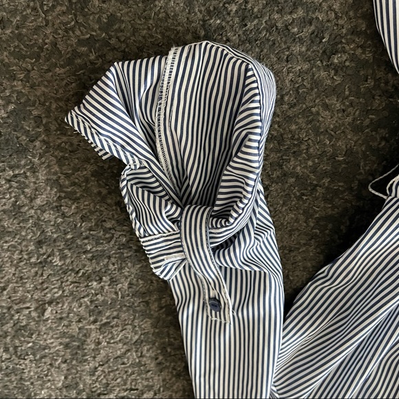 mlle gabrielle striped waist tie midi dress - Picture 3 of 4